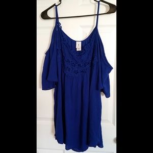 Libian Plus Size 3X Top Cold Shoulder Lace Crochet